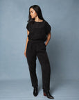 Athena Relaxed-Fit Trousers in Black wash